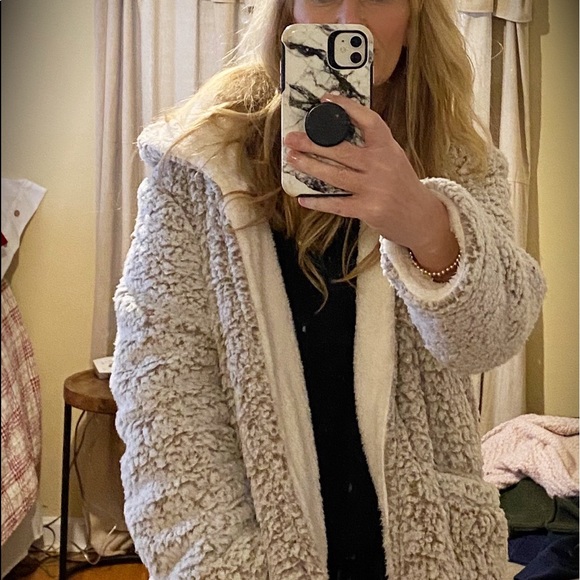 New W/O Tag. FAUX FUR SHELL FUZZY BLANKET JACKET COAT SZ M - Picture 8 of 16